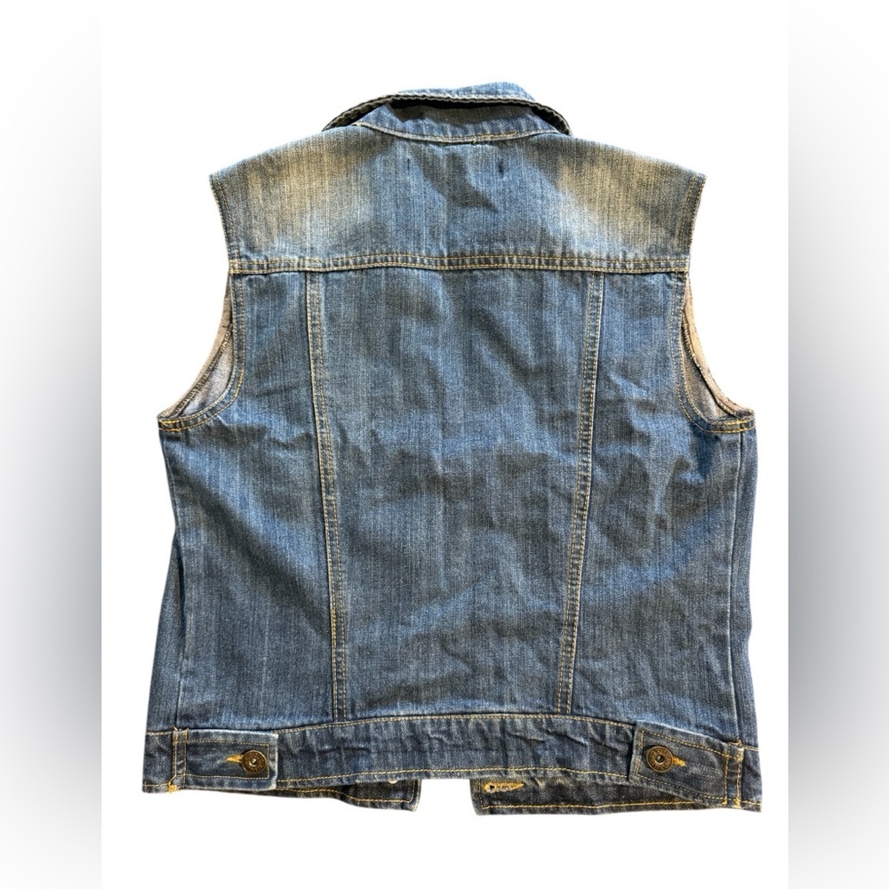 Liquid Denim button front vest, med blue fade, Sz XS, front pockets, gd cond - Picture 6 of 11